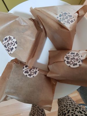 Packaging happened to match my pants 😋 at Bakeshop Pivot in Seoul