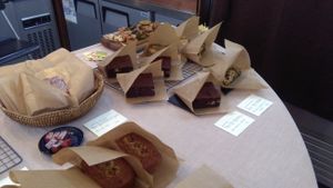 Tofu brownies and Black sesame cake at Bakeshop Pivot in Seoul