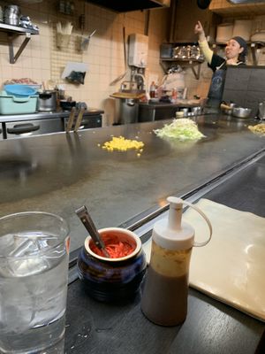 The teppanyaki grill at Hassei in Hiroshima