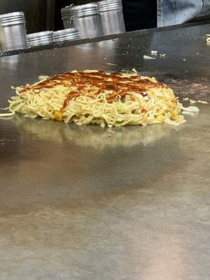 The vegetarian version of the sauce pulled fresh from the fridge for me. at Hassei in Hiroshima