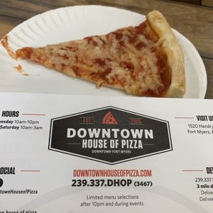 Vegan cheese pizza. at Downtown House of Pizza in Fort Myers