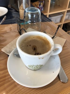 Coffee with rice milk at Café Fauve in Norroy-le-veneur