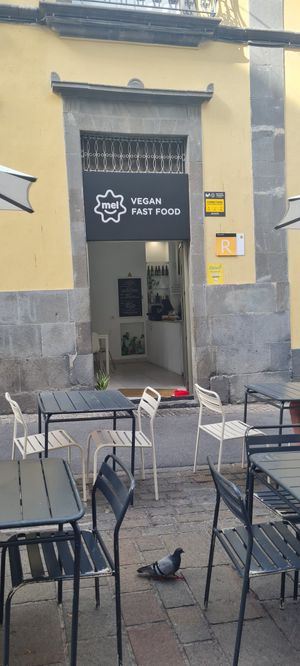 Outside at Mel Vegan Fast Food in Tenerife