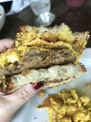The FLAVOR, the texture, everything about this faux ‘egg-cheese-sausage’ sandwich was DELICIOUS! at Dirt - Bay Rd in Miami Beach
