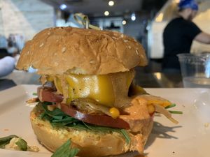 Vegan burger vegan cheese all vegan at Dirt - Bay Rd in Miami Beach