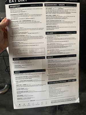 Menu. at Dirt - Bay Rd in Miami Beach