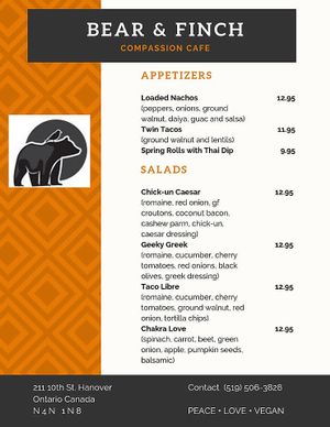   at Bear & Finch Compassion Cafe in Hanover