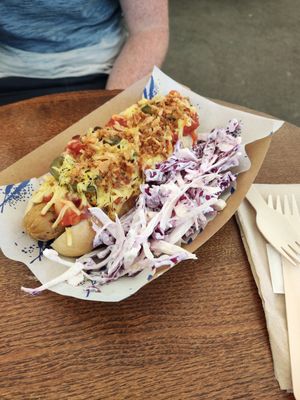 Hot dog at The Blue Bell in Conwy