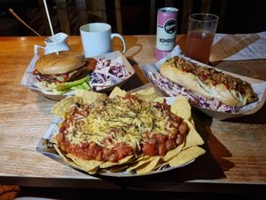 3 bean chilli nachos at The Blue Bell in Conwy
