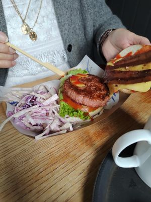 🌱the bacon is very smoked and quite thick. Loved it at The Blue Bell in Conwy