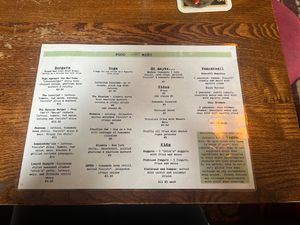 Menu, March 2022  at The Blue Bell in Conwy