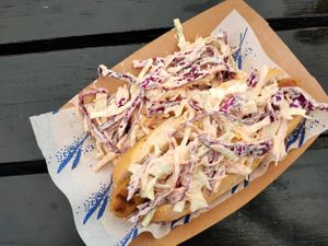 Dinoslaw Jnr. Hot Dog at The Blue Bell in Conwy