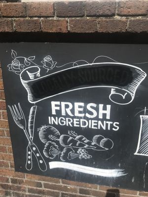 Signs outside   at The Blue Bell in Conwy