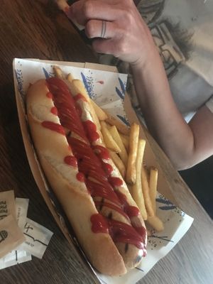 Hot dog  at The Blue Bell in Conwy