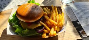 The squeeze burger at The Blue Bell in Conwy