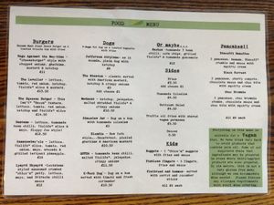 Full menu  at The Blue Bell in Conwy