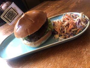 Zeppelin burger  at The Blue Bell in Conwy