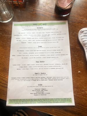 Menu  at The Blue Bell in Conwy
