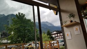 View looking out at The Dainty in Chamonix-mont-blanc