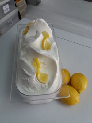 The Lemon Gelato is the most refreshing vegan ice cream we produce.  at Italian Freddo in Albufeira