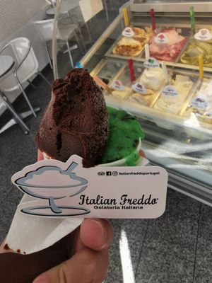 Vegan Chocolate and Mint Choc Chip at Italian Freddo in Albufeira