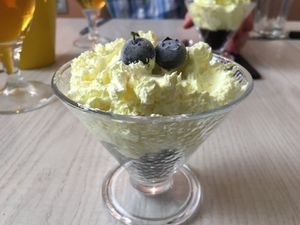 Yummy lemon and chocolate mousse  at La JunGla in Valencia