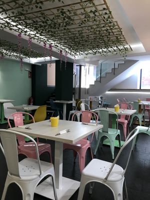 The main area showing the stairs up to the upper level    at La JunGla in Valencia