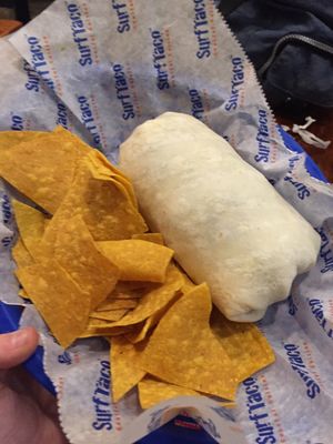 Vegan burrito at Surf Taco in Princeton