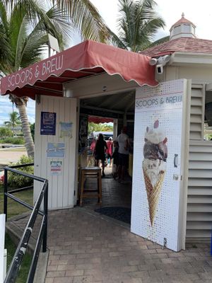 Fun little cafe at the marina at Scoops & Brew in St Thomas