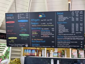 Their menu on 3/15/19 at Scoops & Brew in St Thomas