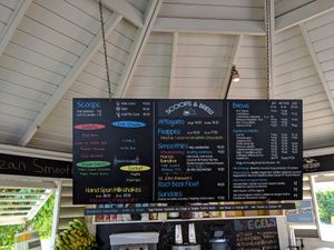 Menu! July 2019 at Scoops & Brew in St Thomas