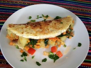 Cachapa: Tortilla de choclo fresco asada, con relleno vegano  at Pachamama Health in Veracruz