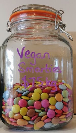 Vegan smarties  at Unwrapped Pantry in Belgrave South