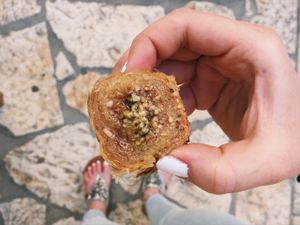 vegan baklava at Rose's Bakery in Corfu