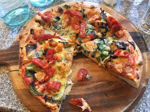 Veggie Patch pizza with vegan mozzarella  at La Porchetta in Auckland