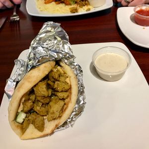 Vegan Shawarma in Laffa Bread at Kinneret Grill in Cincinnati