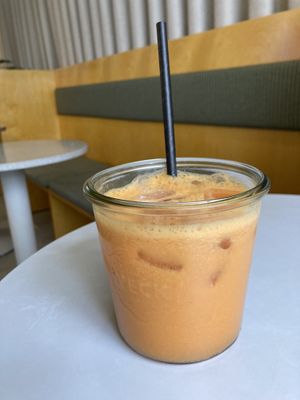 Carrot juice  at GRØD in Aarhus