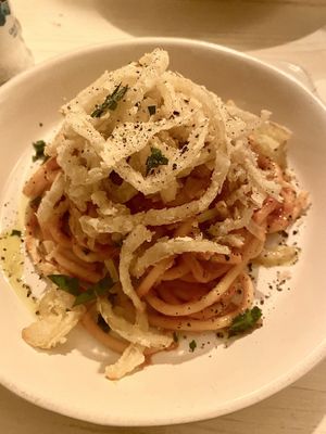 Bucatini all’amatricana at Spritz in Antwerpen