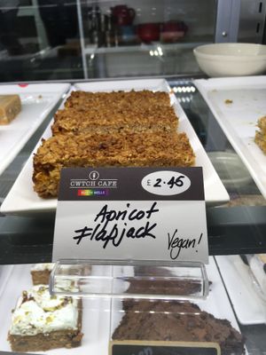 Apricot flapjack at Cwtch in Builth Wells
