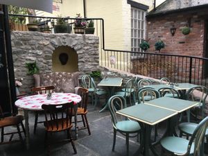 Outside seating (covered) at Cwtch in Builth Wells
