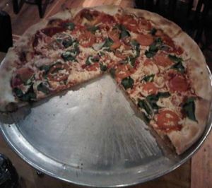 The green 4 with vegan cheese at Este Pizza - Sugar House in Salt Lake City