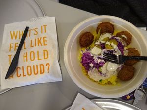Falafel rice bowl at Naf Naf Grill in Newark