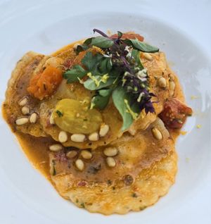 Vegan Ravioli - really tasty! (Homemade!) at Flora Farms in San Jose Del Cabo