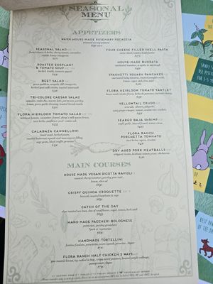 Menu - May 2024 (Spring Menu) at Flora Farms in San Jose Del Cabo