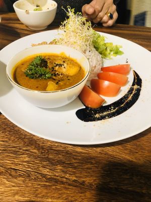 Curry, monkey head mushroom dish at Blue in Penang
