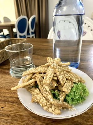 Salted tempeh slices   at Blue in Penang