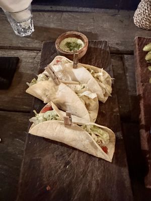 Tempeh tacos  at The Place With No Name in Pecatu