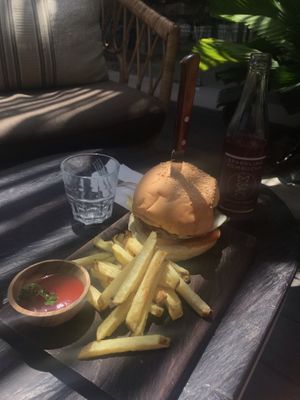 Vegan burger at The Place With No Name in Pecatu