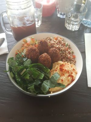 Falafel bowl at The Place With No Name in Pecatu