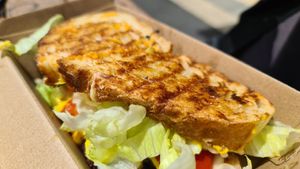 Cheeseburger toastie at Love Madre in Cheltenham